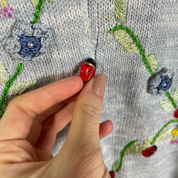 Storybook Knit Embroidered Cardigan Large Women’s - Picture 6 of 8